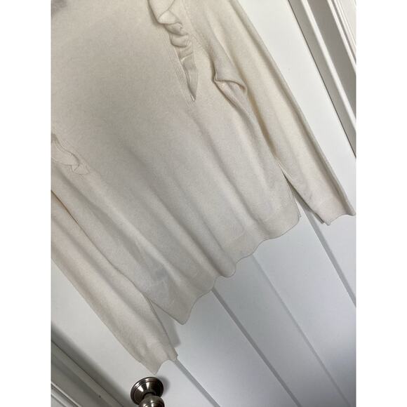 Vineyard Vines Girls Ruffle Crew Neck Sweater Marshmallow White Size Large - Picture 7 of 11